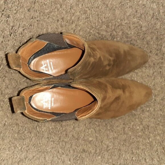 AQUATALIA-Fausta-Cognac Brown Suede-Slip-On Ankle Bootie-Sz 6.5-Excellent - Picture 7 of 8